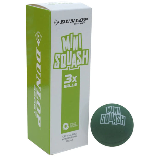 Dunlop Competition Mini Squash Ball (Green) 3 pack