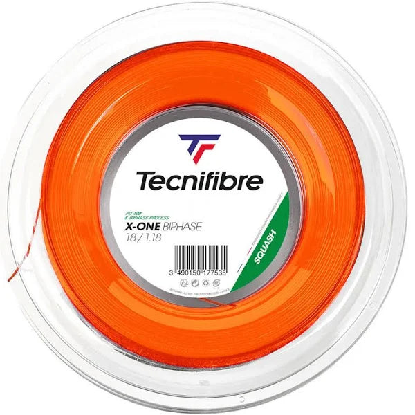 Tecnifibre X-One Biphase Orange 18G / 1.18 Squash String Reel